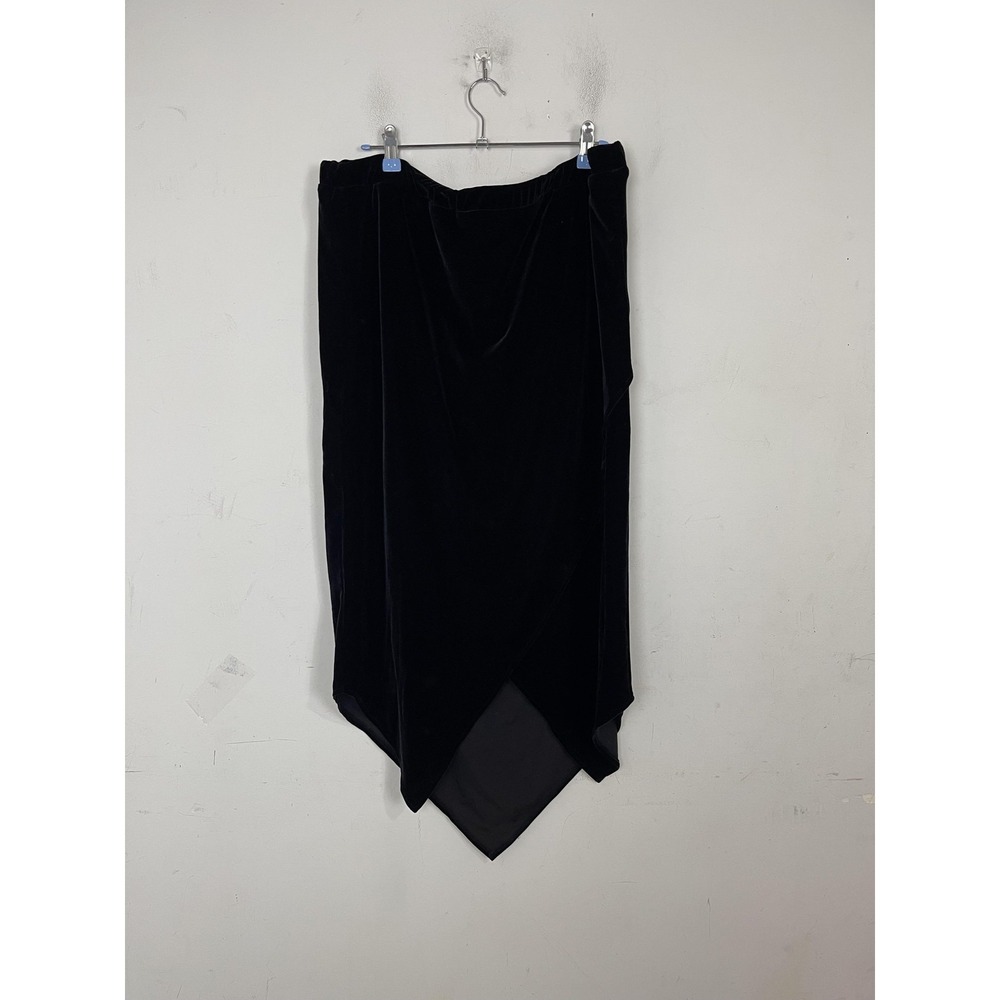 Susan Ross Skirt‎ Womens 14 Black Velvet Asymmetrical Hem Witchy Fairy Evening